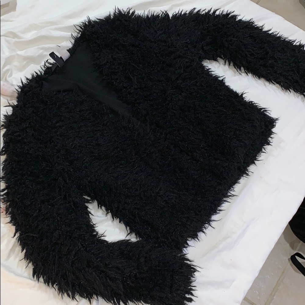 Faux fur sweater